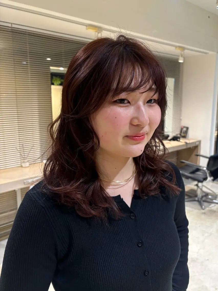 カラー 暖色カラー 奥村陽花のヘアスタイル