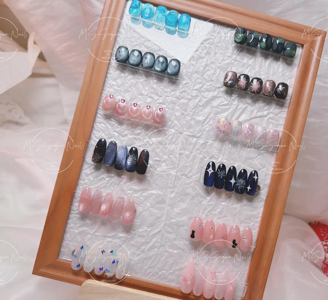 ネイル ロングネイル マグネットネイル スカルプネイル ネイルチップ ワンホンネイル MSSugar Nailのネイルデザイン