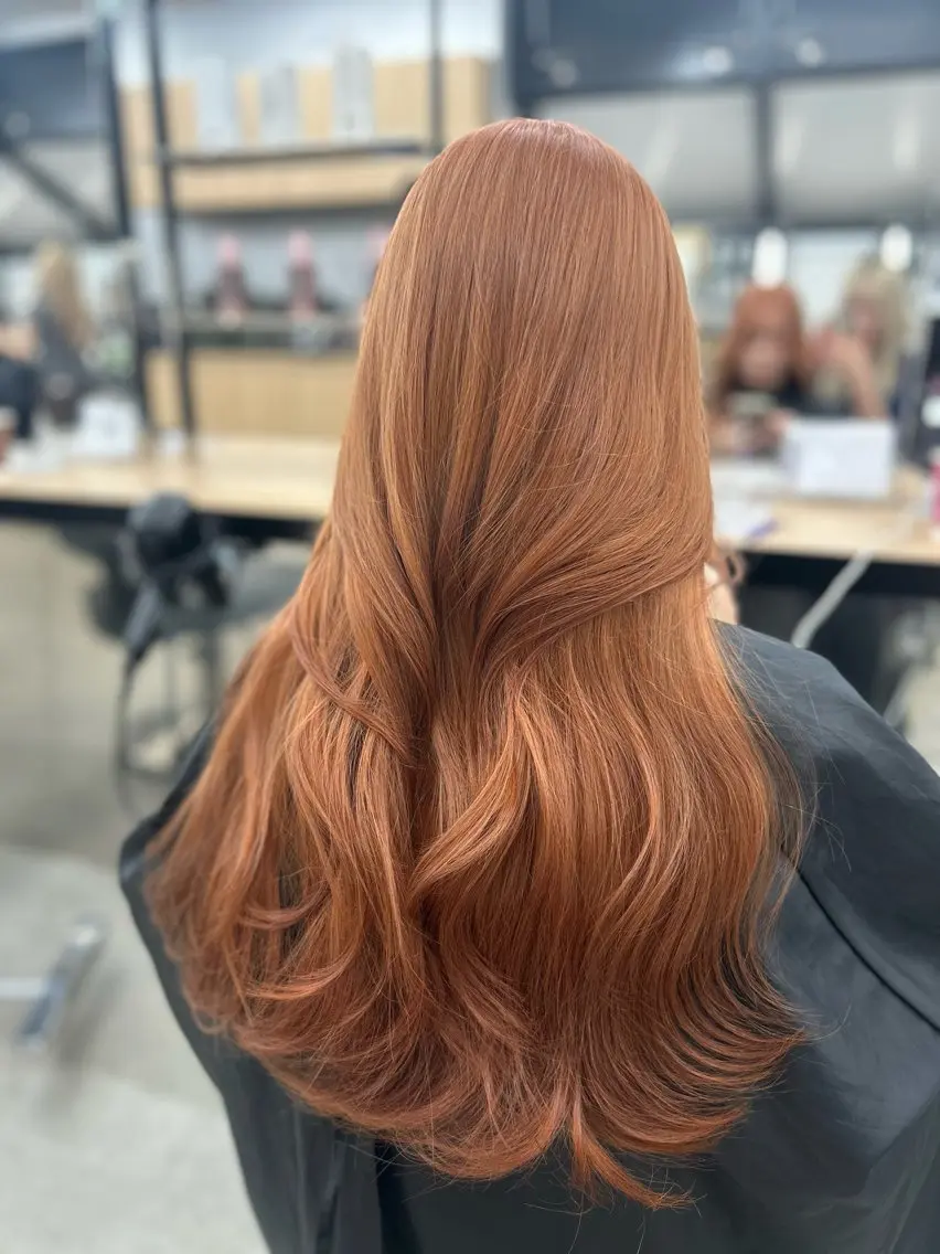 ロング カラー ベージュカラー オレンジ オレンジベージュ ヘアカラー トリートメント ヘッドスパ ヘアセット YUKA🤍ベージュ /ミルクティーのヘアスタイル