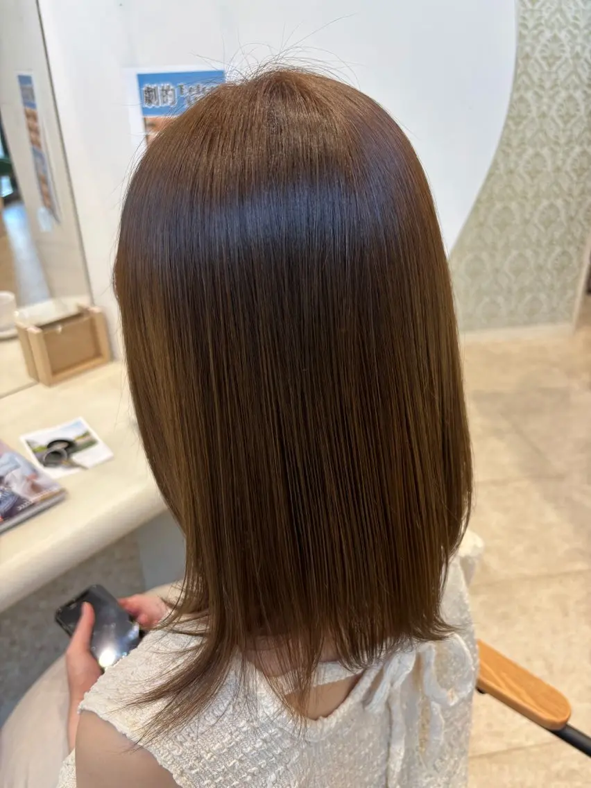 ミディアム カラー ヘアカラー 志村 梨帆のヘアスタイル
