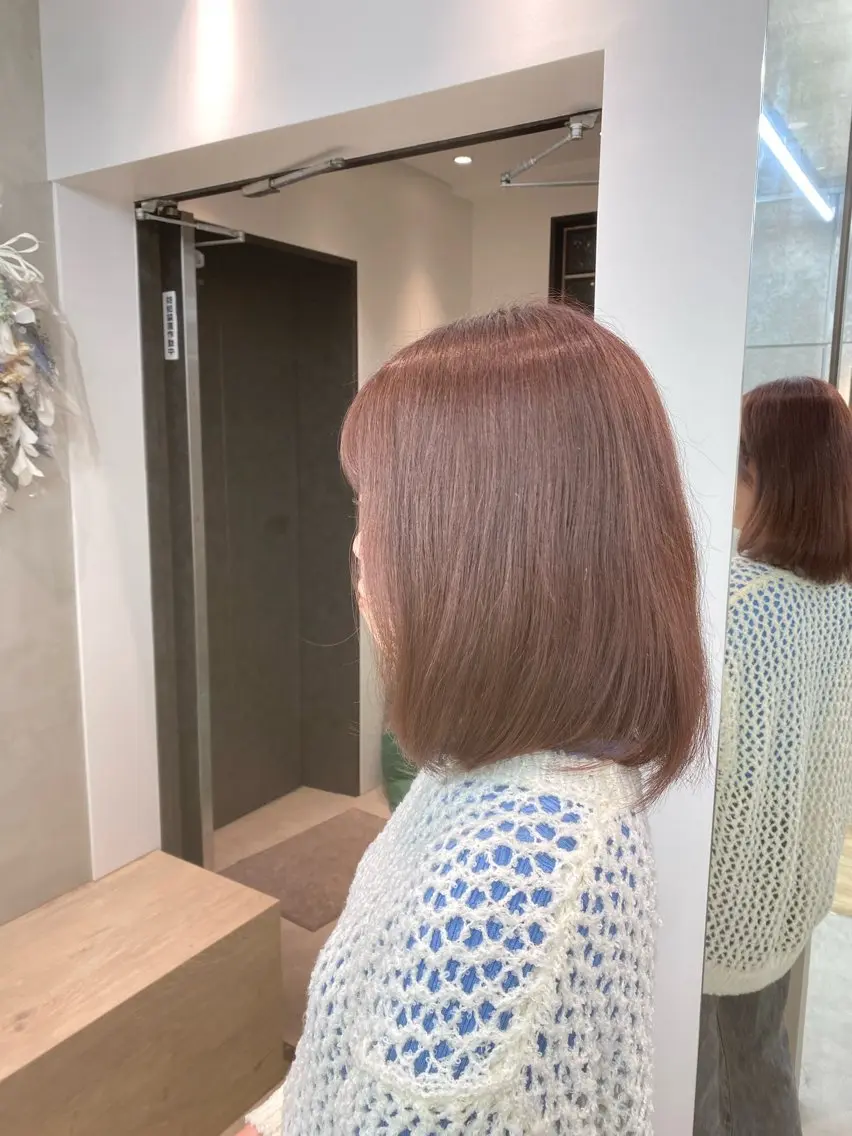 カラー ブラウンカラー ピンクカラー カット ヘアカラー トリートメント りな💗垢抜け前髪/ レイヤー💗縮毛矯正のヘアスタイル