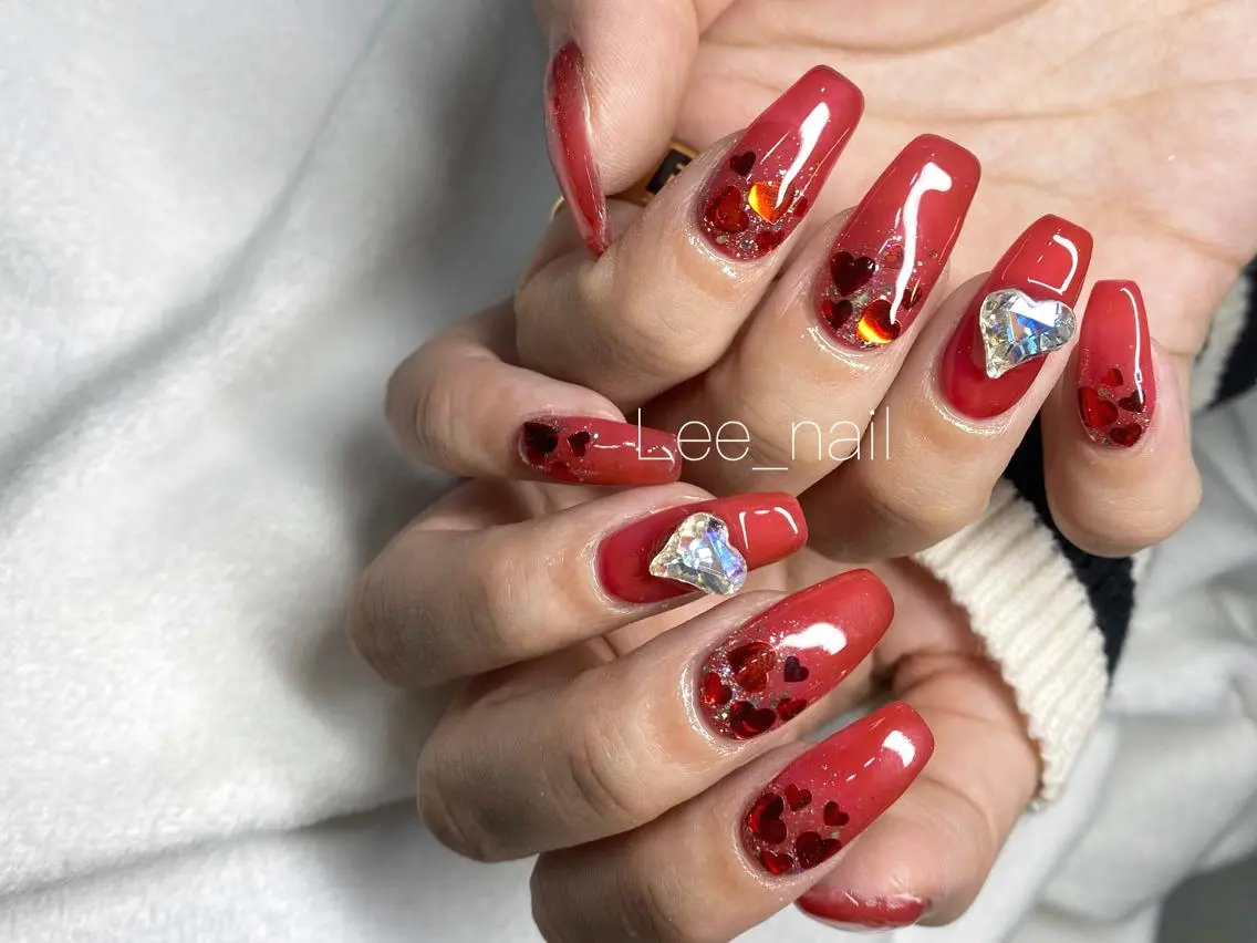 ネイル バレンタイン ハンドネイル Lee_ nailのネイルデザイン