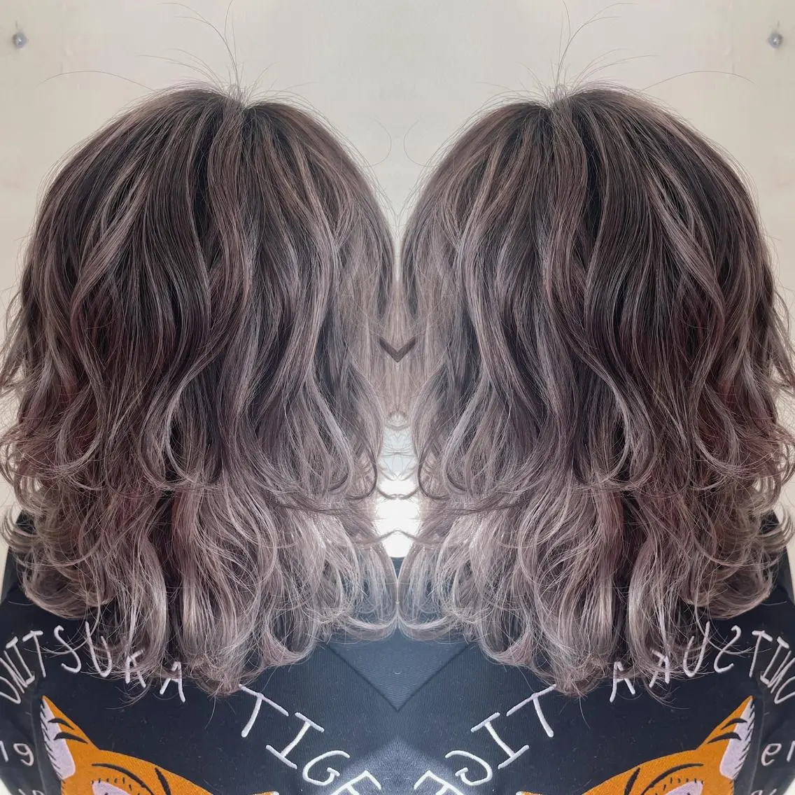 セミロング カラー 菅 翔太のヘアスタイル