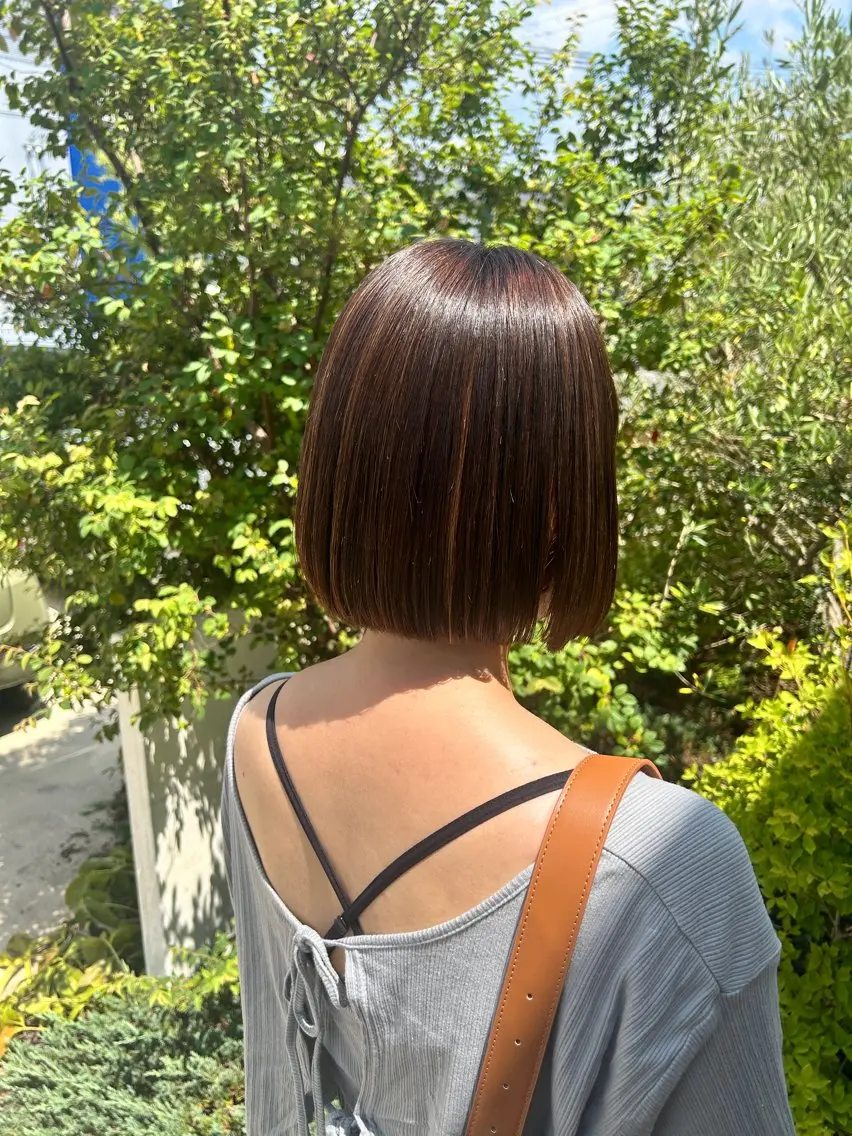 ショート カラー ハイライトカラー ボブ ハイライト 山本 知佳のヘアスタイル