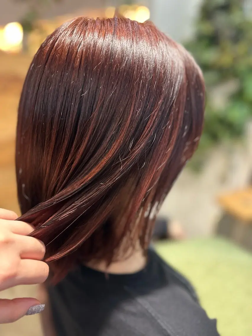 ミディアム ヘアカラー トリートメント 艶髪/レイヤー 🦋MIYUUのヘアスタイル