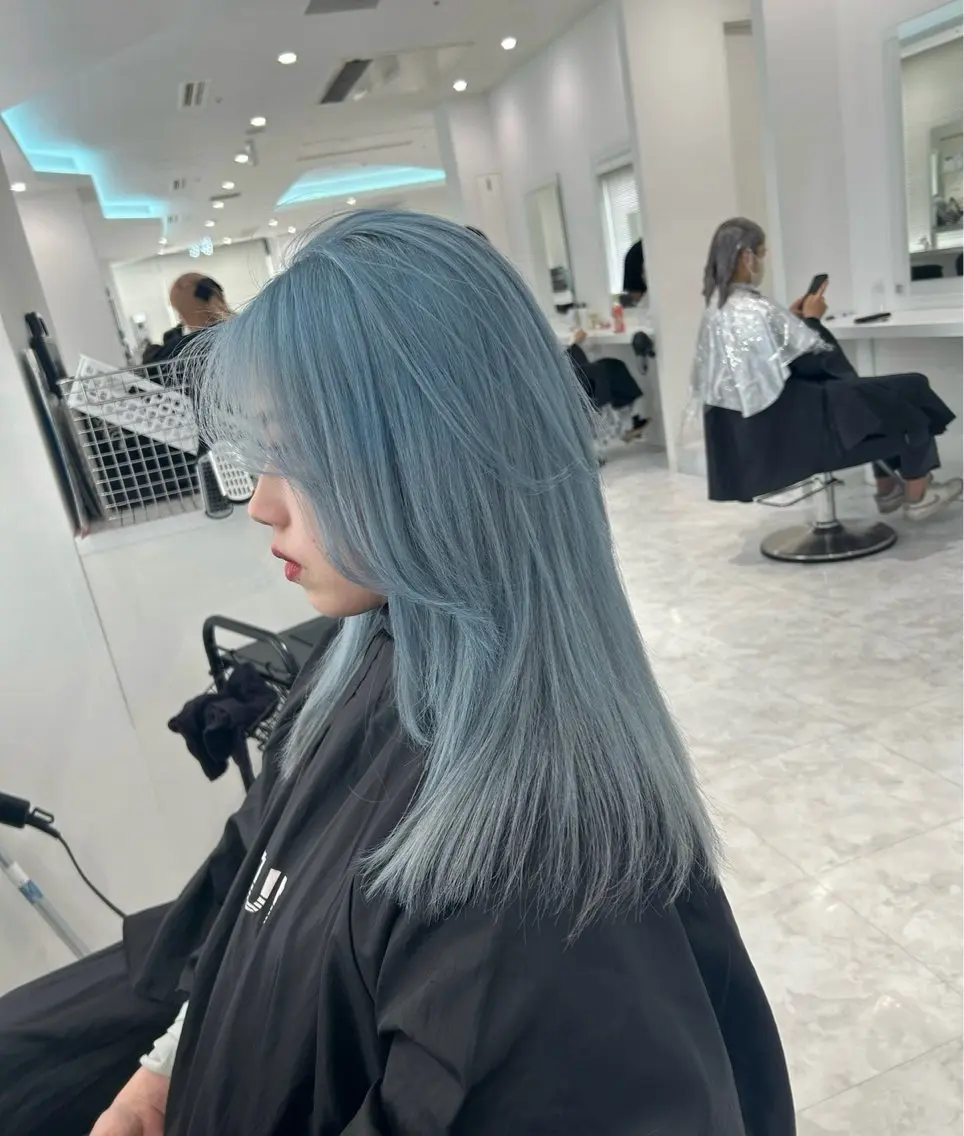 カラー ヘアカラー トリートメント ヘアセット 🫧モテる💗ダメー ジレスハイトーン🫧のヘアスタイル
