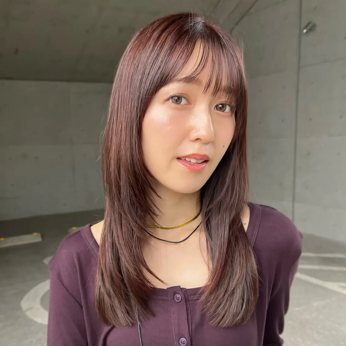 ミディアム カット ヘアカラー たおちゃん／レイヤー ／透明感カラーのヘアスタイル