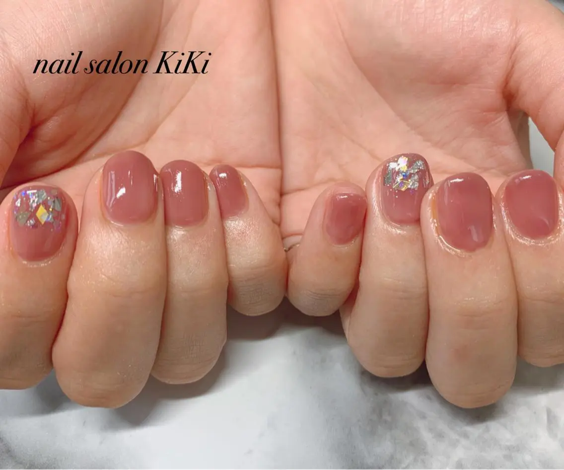 ネイル 氷ネイル・うるうるネイル ピンク K. KiKiのネイルデザイン
