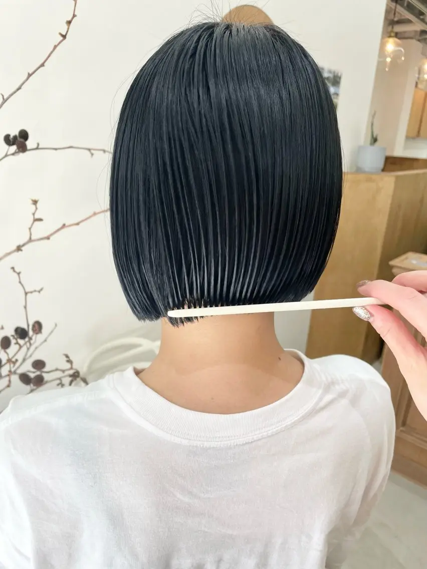 ミディアム カラー パーマ ヘアアレンジ メンズ ネイビーカラー tatsumi/ボブ ウルフ/レイヤーのヘアスタイル