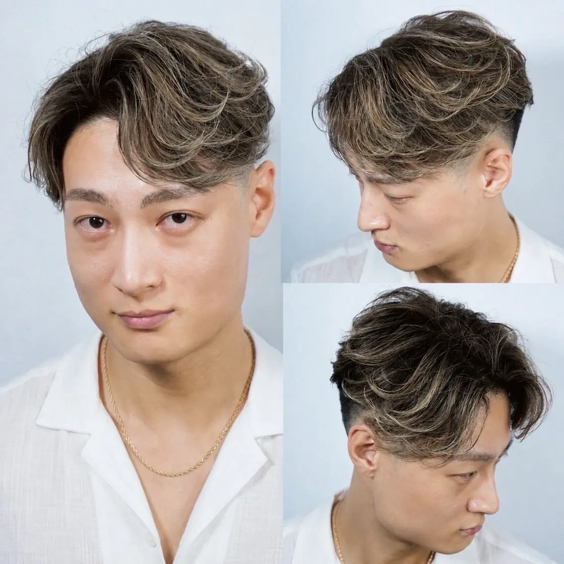 【メンズモデル】カット+ハイライトメッシュカラー【白髪隠しにも】の写真