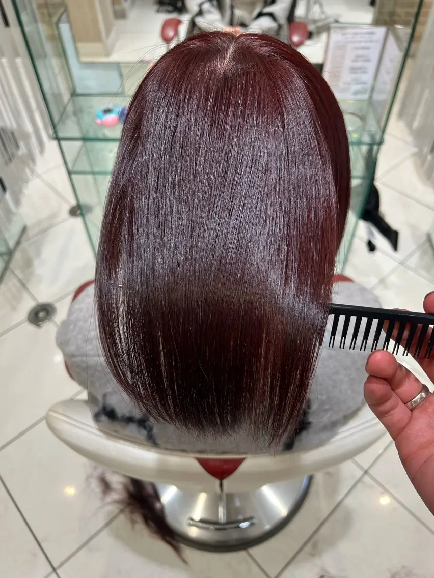 セミロング カラー パーマ バレイヤージュ ブリーチ ケアブリーチ 透明感カラー デザインカラー カット ヘアカラー トリートメント 髪質改善×ハイトーン ✨倉持のヘアスタイル