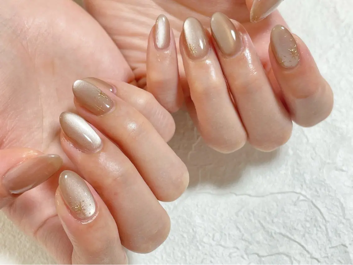 ネイル オーロラネイル フットネイル フレンチネイル ジェルネイル 韓国ネイル ハンドネイル kiki nail &brow二子玉川のネイルデザイン