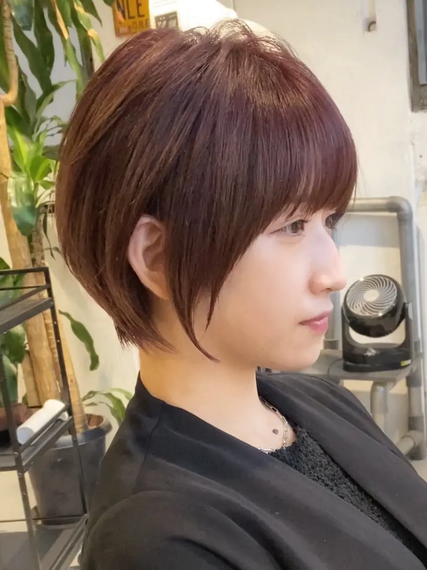 ショート カラー ショートボブ ハンサムショート 丸みショート ハイライトカラー ボブ 当日予約🆗ショート /ハイライト/松本のヘアスタイル