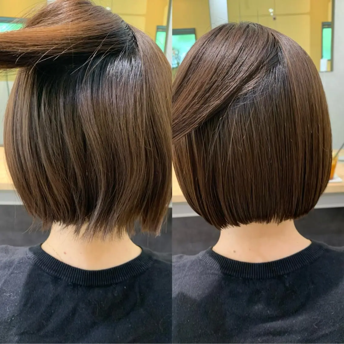 ショート パーマ カット 縮毛矯正 トリートメント hubhair レイヤー/透明感のヘアスタイル