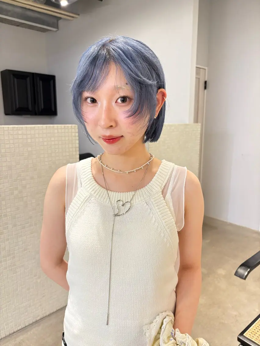 ミディアム カラー ヘアカラー 無料カットモデル募集 柔らかベージュカラーのヘアスタイル