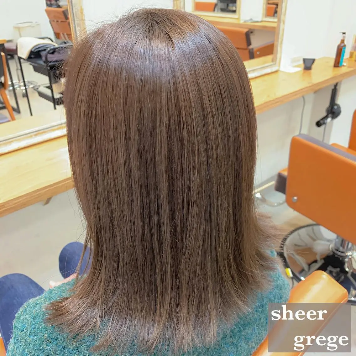 ミディアム カラー 透明感カラー グレージュ シアーグレージュ navile原宿 yumaのヘアスタイル