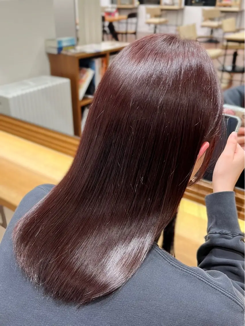 ミディアム カラー ボルドーカラー ヘアカラー 🎀仙台/レイヤー /暖色/ありさ🎀のヘアスタイル