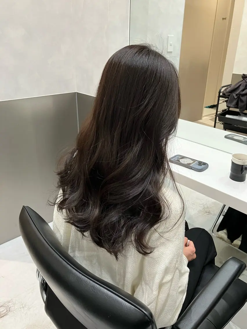 ロング カラー カット ヘアカラー トリートメント 💖ブリーチなし透明 感💖ASAHIのヘアスタイル