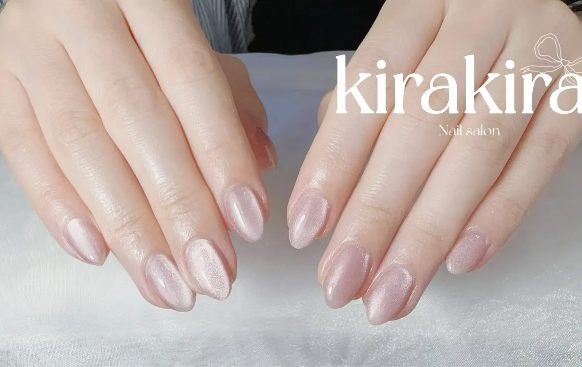ネイル フットネイル マグネットネイル オフィスネイル ピンク シンプルネイル Kirakira Nail salonのネイルデザイン