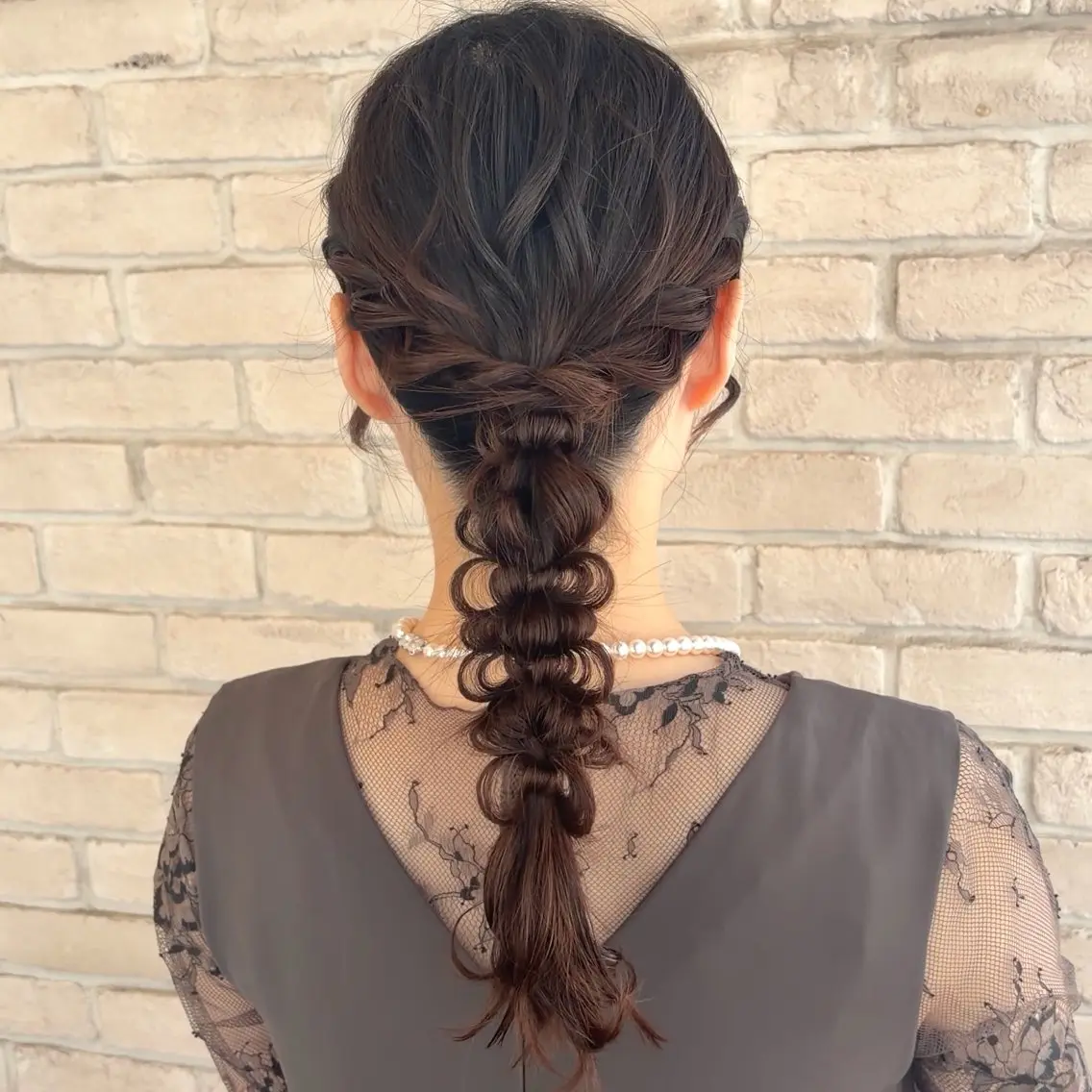 セミロング ヘアアレンジ ヘアセット 横浜パーマ🌐ボブ✨ 暖色カラーもえかのヘアスタイル