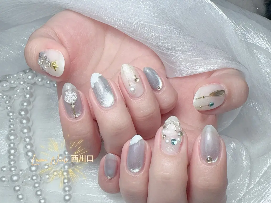 ネイル フットネイル ジェルネイル オフィスネイル ピンク リボン Lumi Nail Salonのネイルデザイン