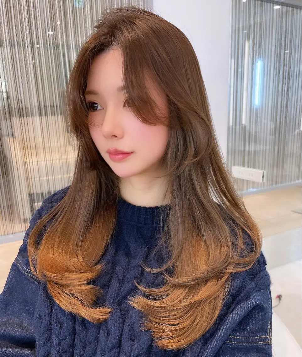 ロング レイヤーカット City/louwe 韓国レイヤーカットのヘアスタイル