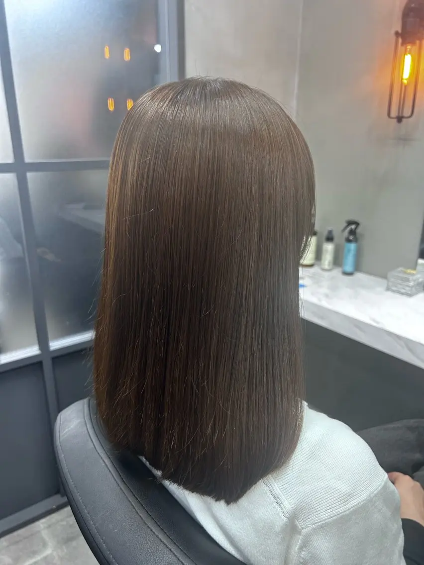 ミディアム カラー 髪質改善 ヘアカラー トリートメント 冨永 直矢のヘアスタイル