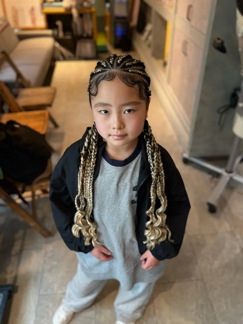 ロング ヘアアレンジ キッズ エクステ エクステ ヘアセット BRAIDS💎愛子 大人ハイライト💎のヘアスタイル
