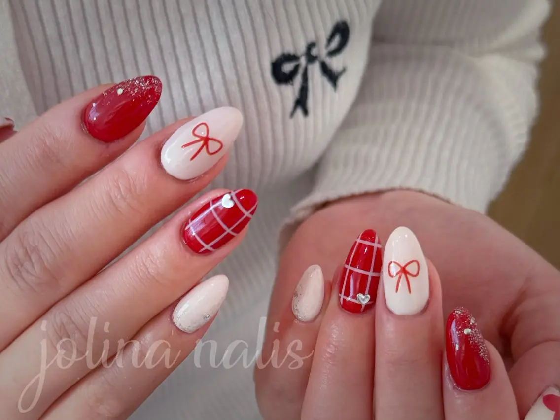 ネイル バレンタイン ハンドネイル jolina nails鶴見店のネイルデザイン