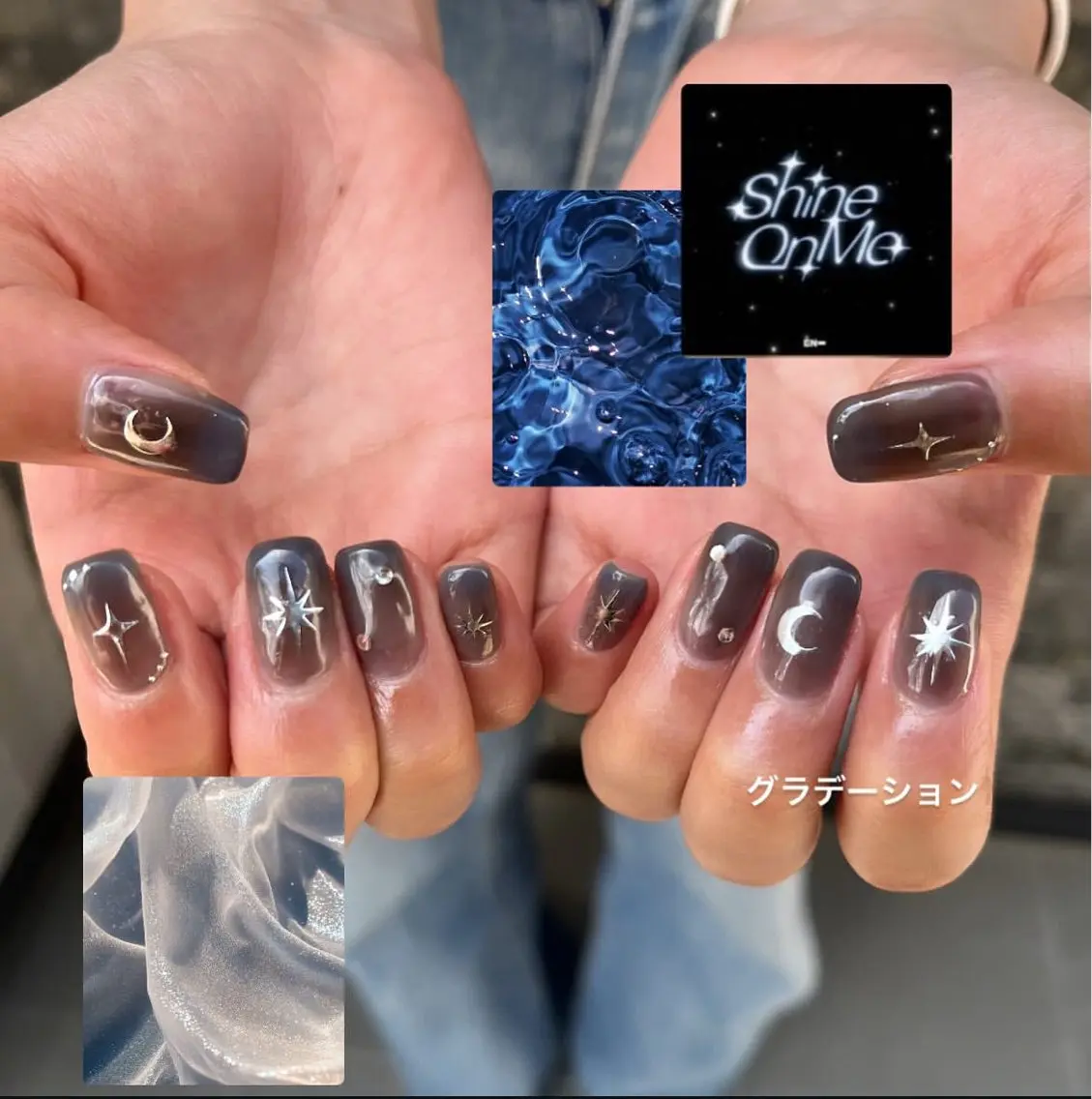 ネイル ブルー ハンドネイル HazeGrass NAILのネイルデザイン