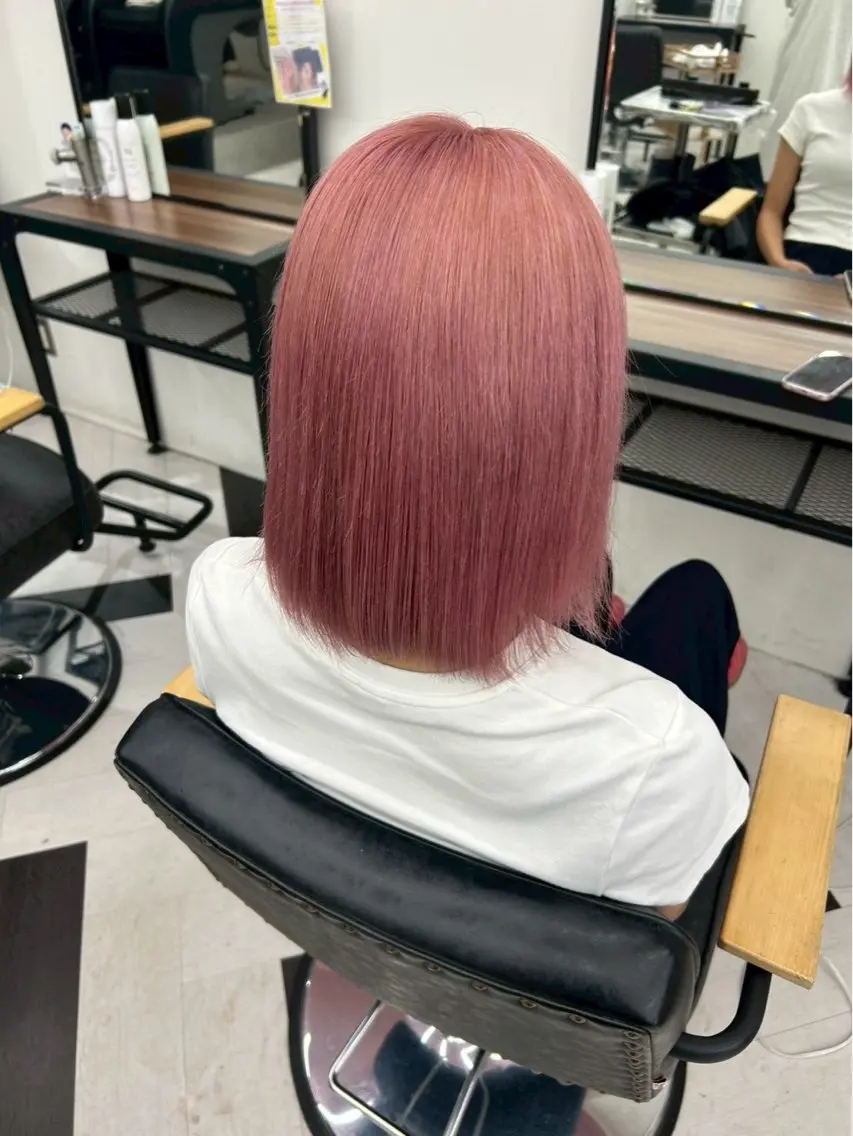ショート カラー ヘアカラー トリートメント himari💜 酸性ストレートのヘアスタイル