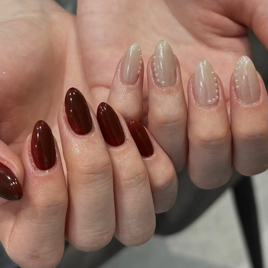 ネイル オーロラネイル ワンカラーネイル ハンドネイル nails by wakabaのネイルデザイン
