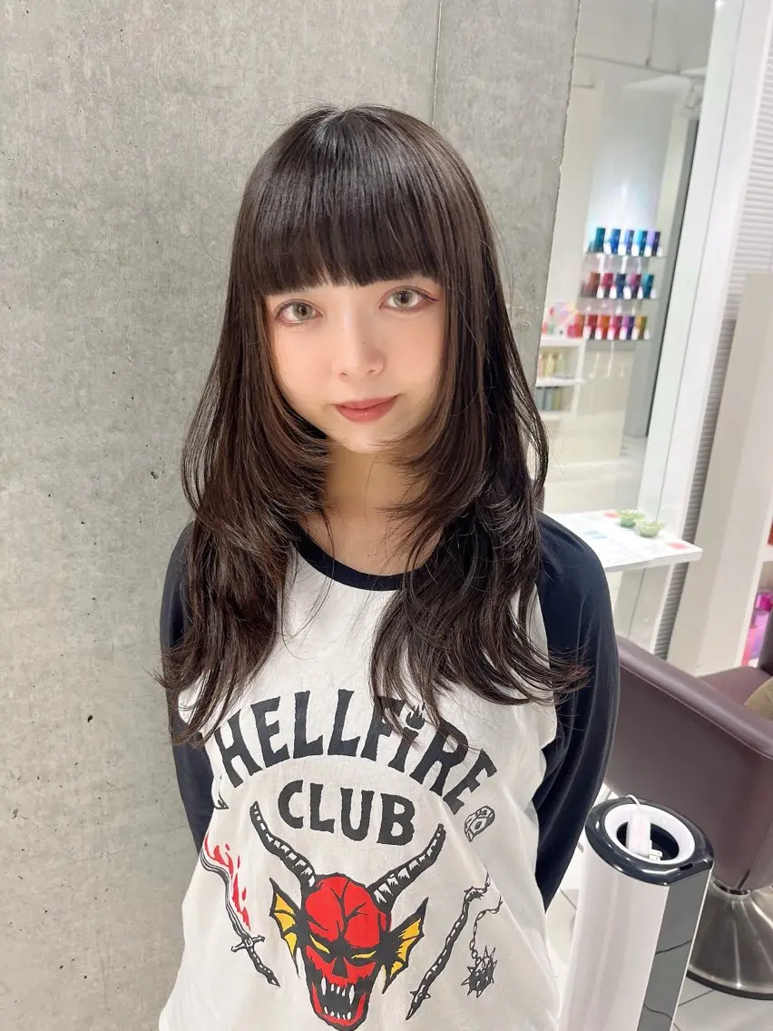 ロング レイヤーカット ウルフカット ウルフレイヤー りおな/髪質改善/ カラー /平尾のヘアスタイル