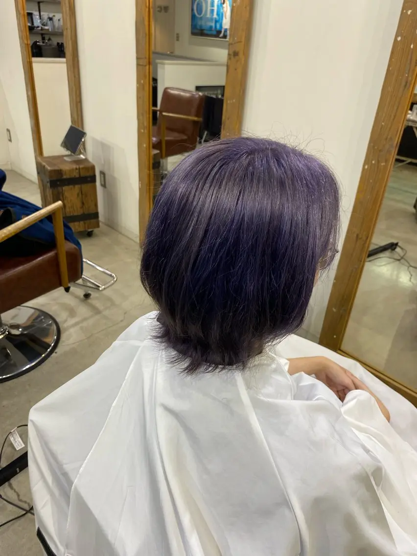 ミディアム カラー 黒髪 ブリーチ ヘアカラー SOHO サラのヘアスタイル