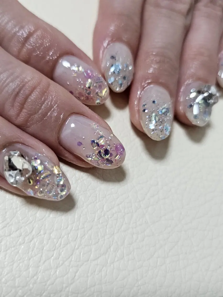 ネイル ストーンネイル ハンドネイル shellnail さなえのネイルデザイン