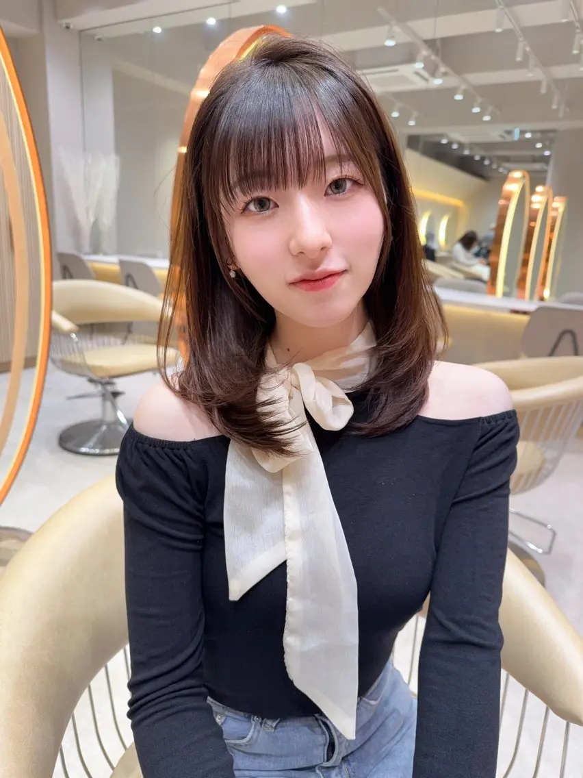 セミロング カラー カット ヘアカラー トリートメント 縮毛矯正✨🫧 レイヤー川村利幸のヘアスタイル