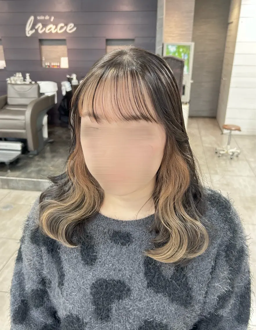 ミディアム カット ヘアカラー 🫧艶髪カラー🫧 森本くるみのヘアスタイル