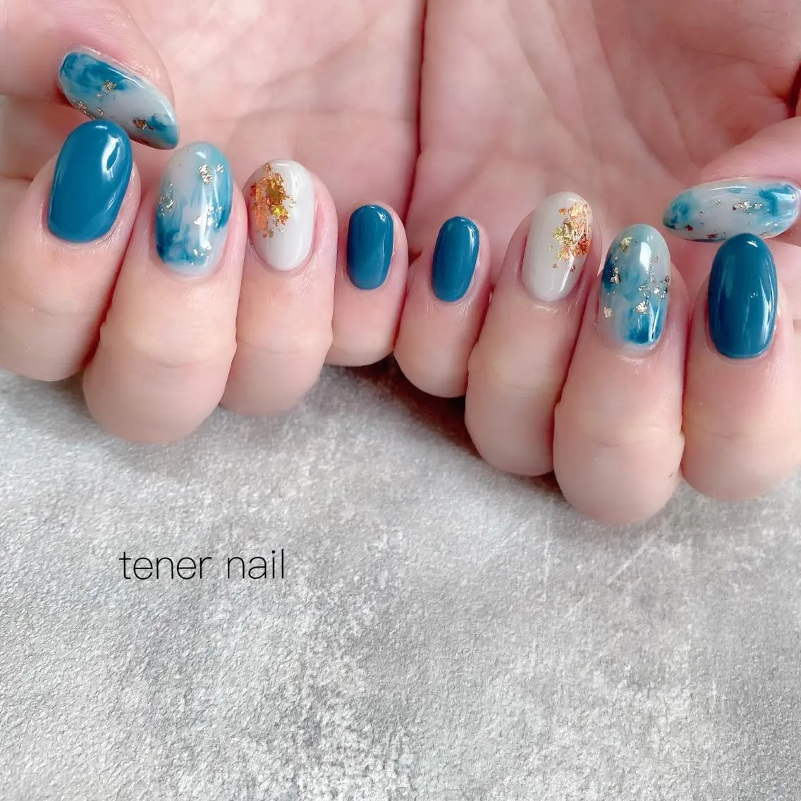 ネイル ブルー ニュアンスネイル テネルネイル tener nailのネイルデザイン