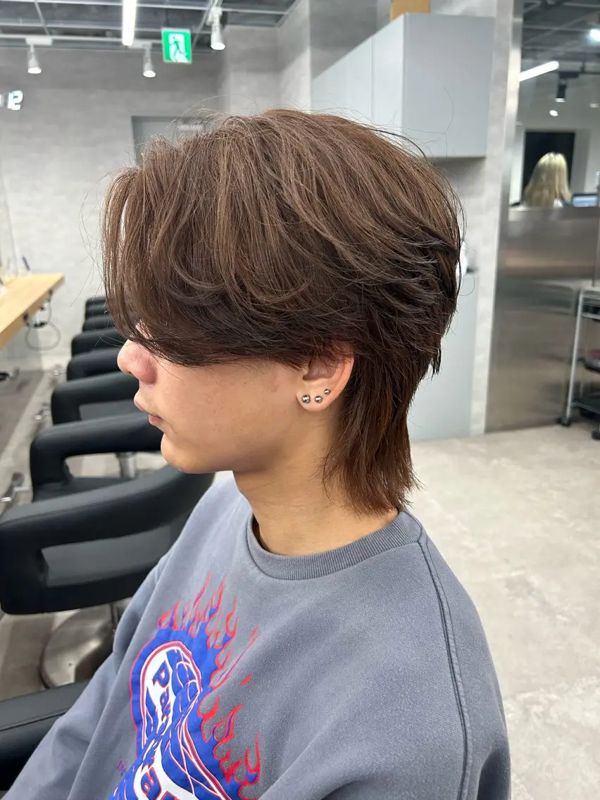 パーマ メンズ 磯村 翔大のヘアスタイル
