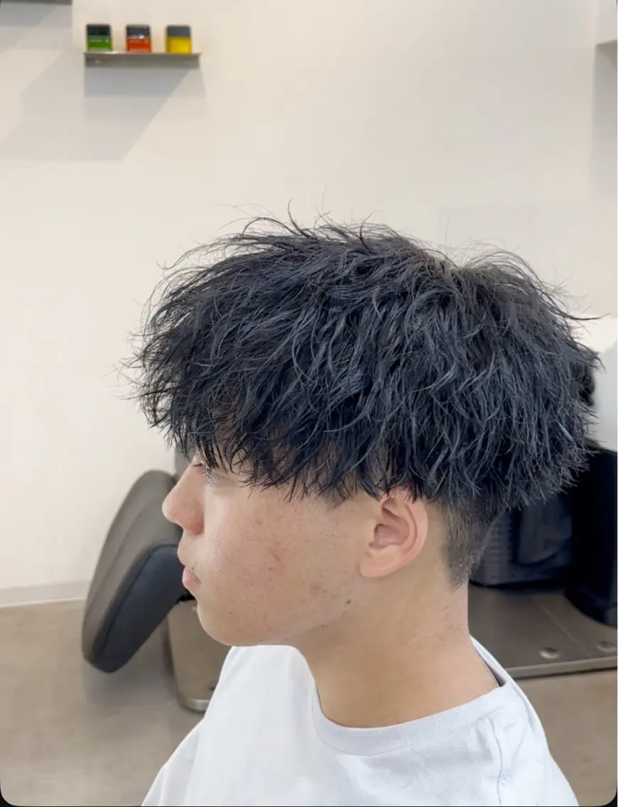 ショート パーマ メンズ マッシュ メンズパーマ 学生（メンズ向け） 学生 カット パーマ ヘアセット メンズカット職人/ モテ髪/たくみのヘアスタイル