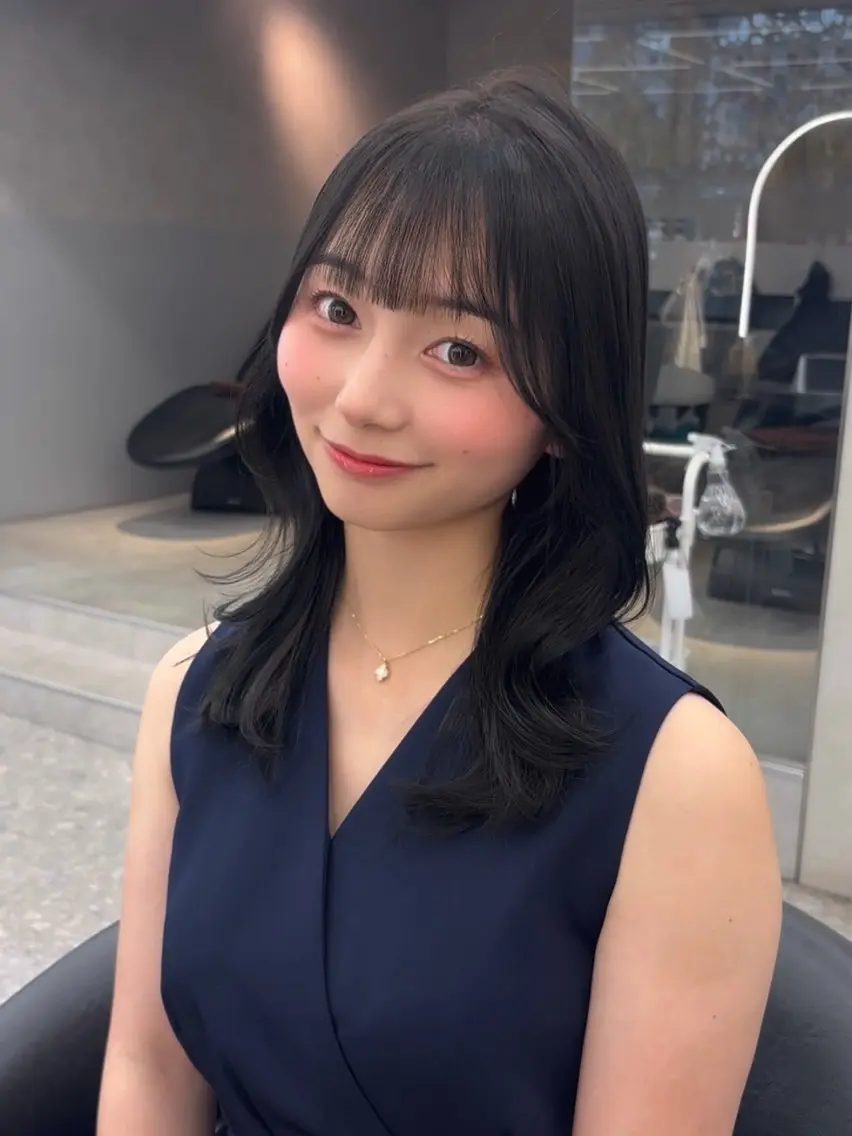 ミディアム カラー ヘアカラー トリートメント ANRI🎀 福岡美容師/韓国🎀のヘアスタイル