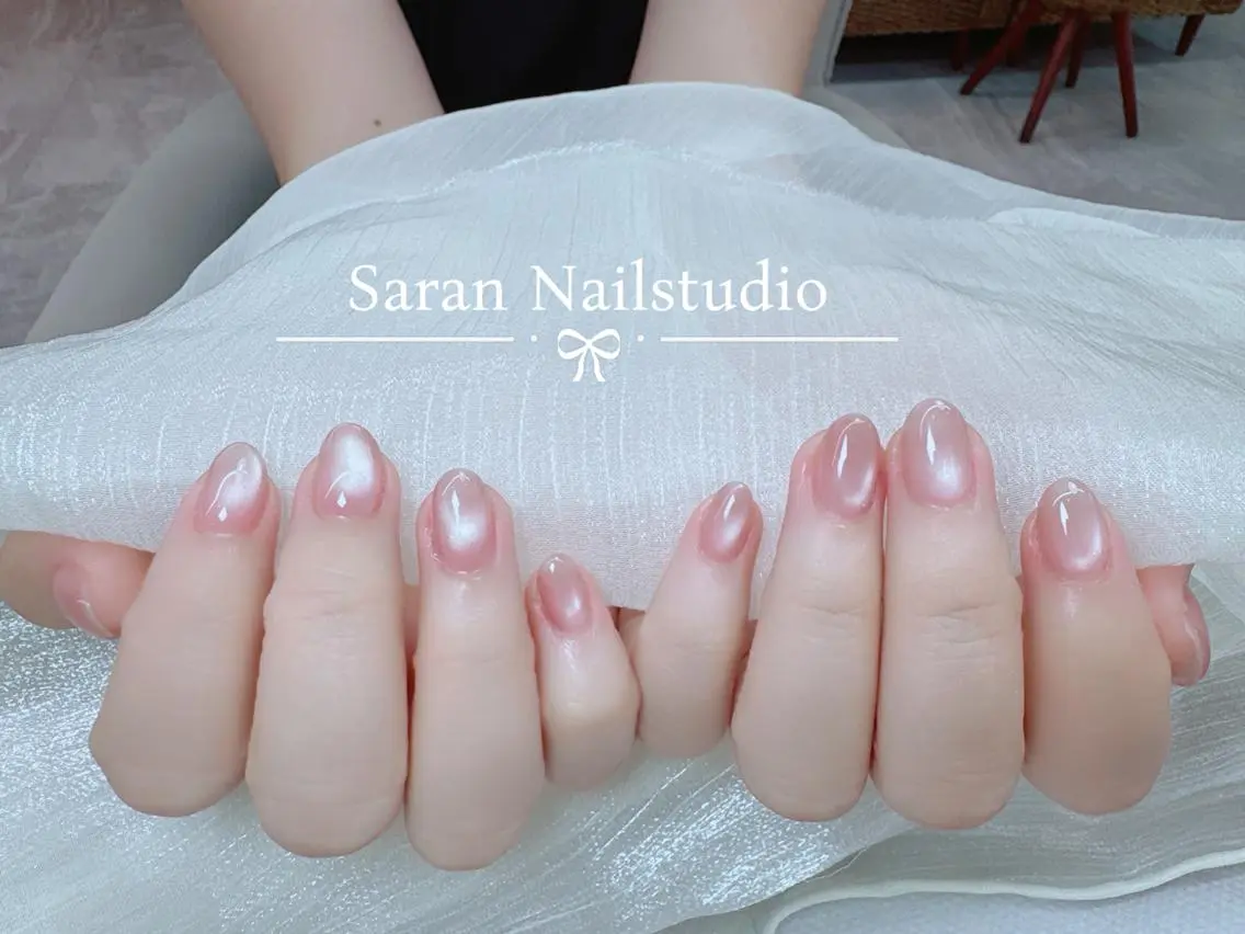 ネイル 長さ出し フットネイル ジェルネイル 韓国ネイル マグネットネイル Saran Nailstudioのネイルデザイン