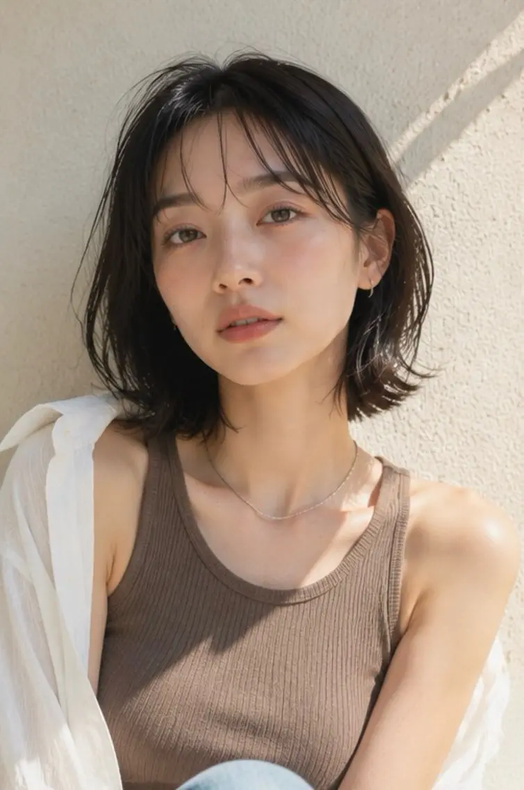 ミディアム カラー カット ヘアカラー トリートメント Garden 浅草蔵前のヘアスタイル