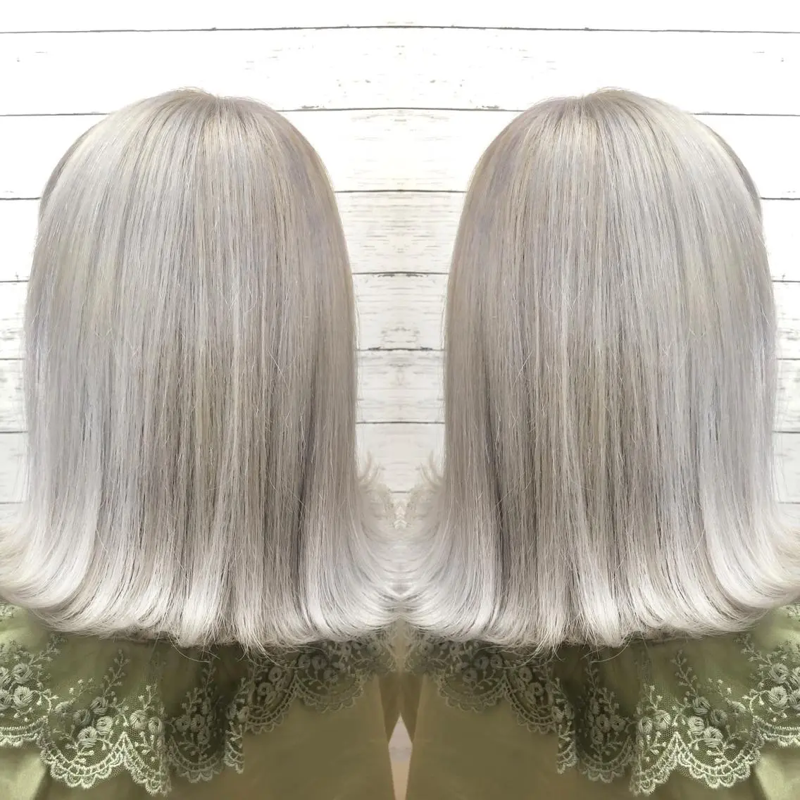 ミディアム カラー 黒髪 ブリーチ ヘアカラー ヘアセット 韓国ヘア🤍髪質改善 🇰🇷AKANEのヘアスタイル