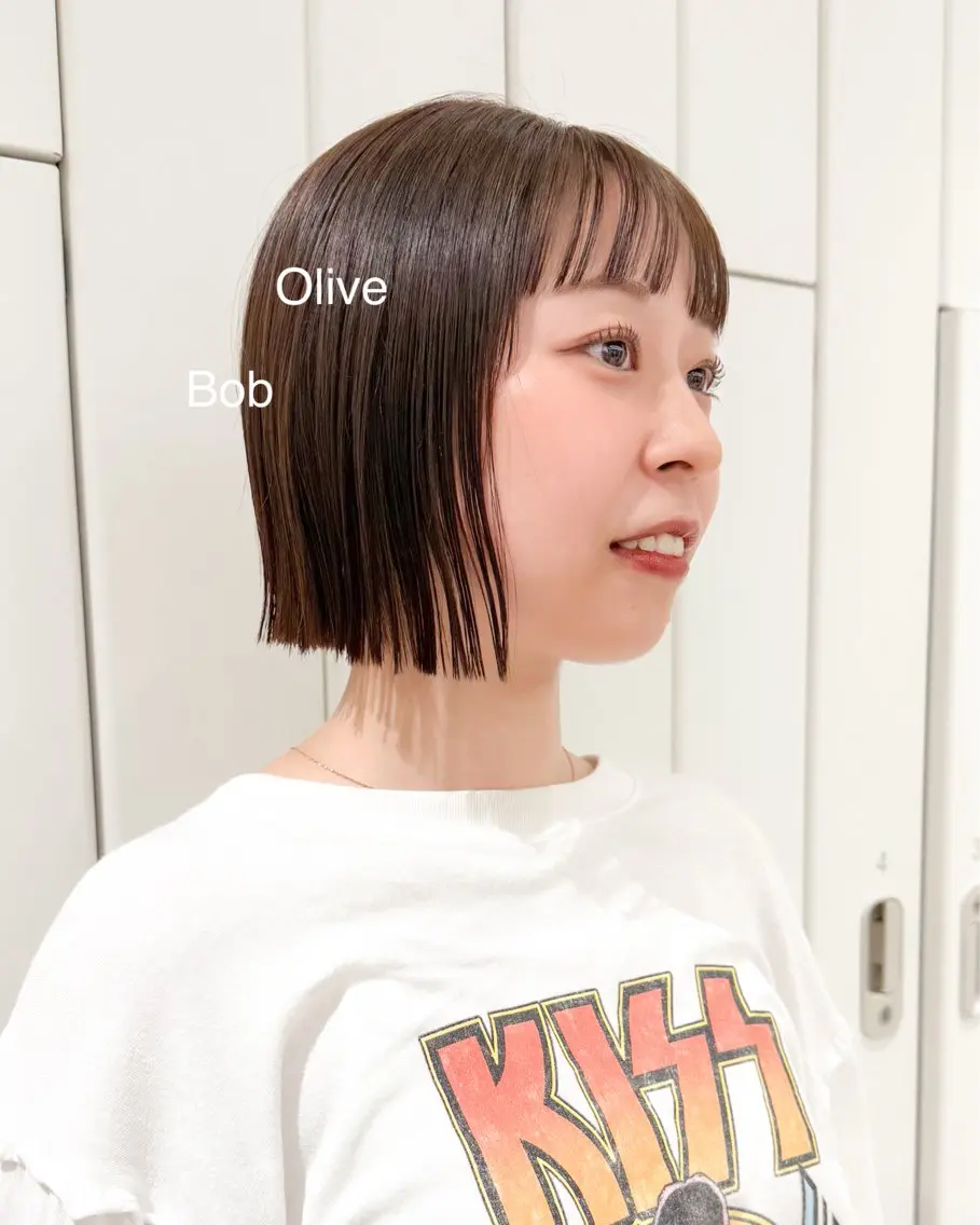 ミディアム カット ヘアカラー おしゃれボブ/暖色 カラー🧶いろはのヘアスタイル