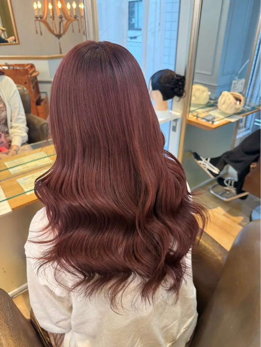 カラー カシス ピンクカラー ヘアカラー トリートメント ✨ はづき✨のヘアスタイル