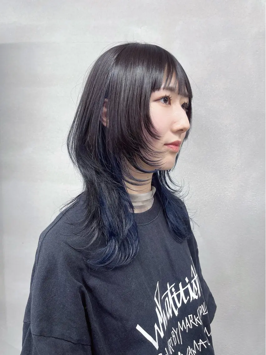 セミロング レイヤーカット ウルフカット ウルフレイヤー カット ヘアカラー 柏 ウルフ/レイヤー 田中佐和🐺のヘアスタイル