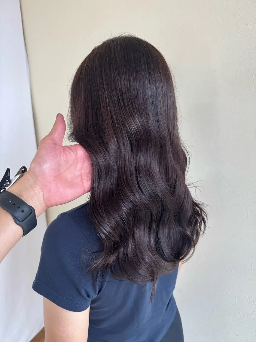 セミロング カラー ブラウンカラー ピンクカラー ピンクブラウン カット ヘアカラー トリートメント ハイライトカラー✨ グレージュ✨鎌倉光洋のヘアスタイル