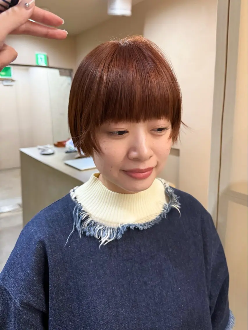 カラー ブラウンカラー オレンジ オレンジブラウン 木村 桃子のヘアスタイル