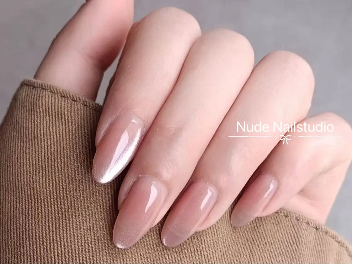 ネイル チークネイル 長さ出し フットネイル フレンチネイル ジェルネイル Nude Nailstudioのネイルデザイン